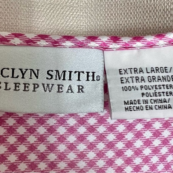 Jaclyn Smith Pink Gingham Satin Nightgown – Size XL - Picture 3 of 5